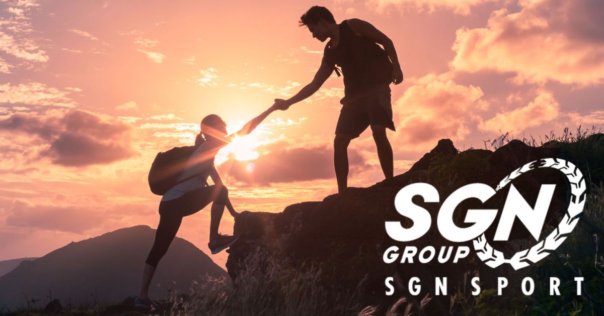 SGN Sport miljöbild och logo
